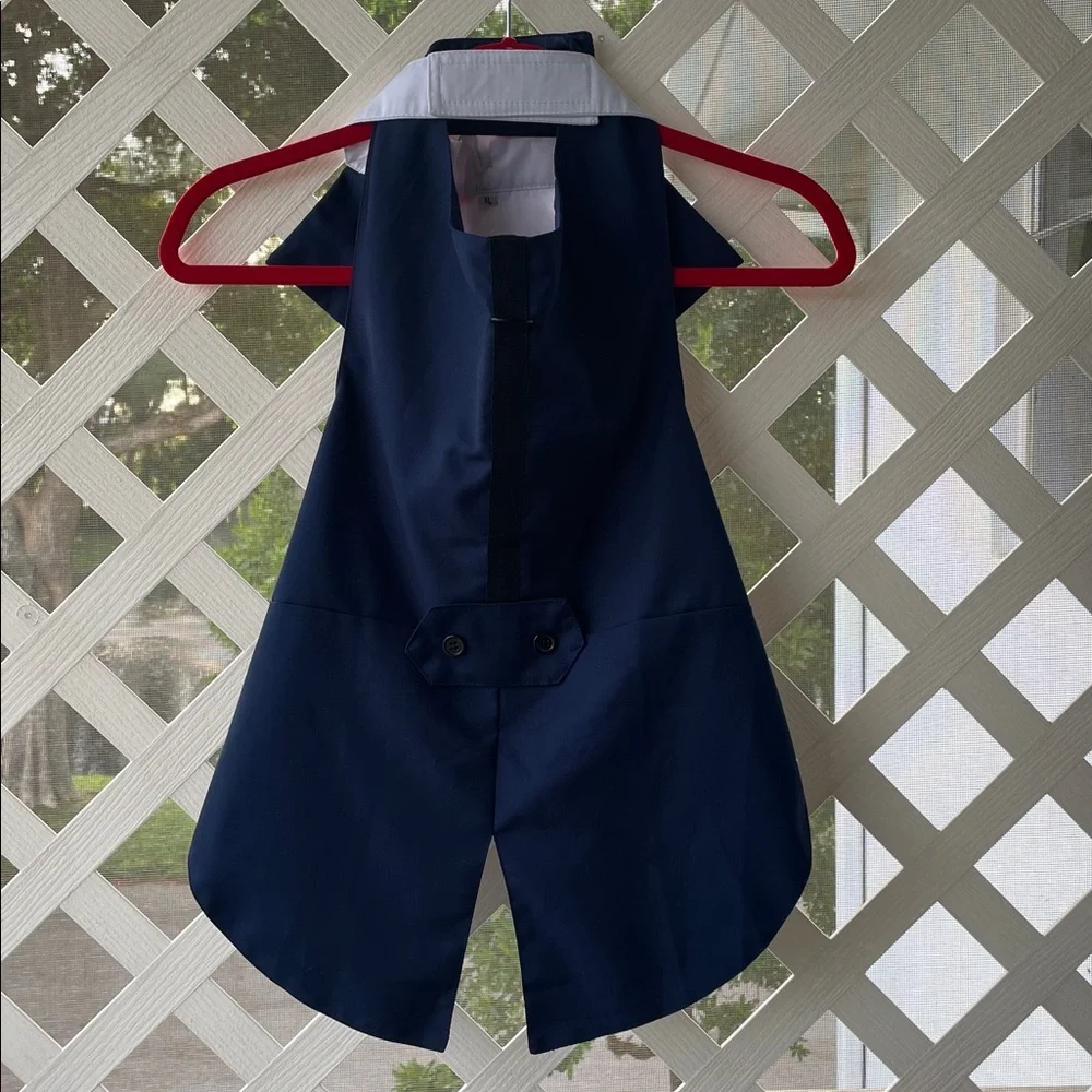 NWOT Kuoser Navy Dog Tuxedo - Suit and Bandana Set